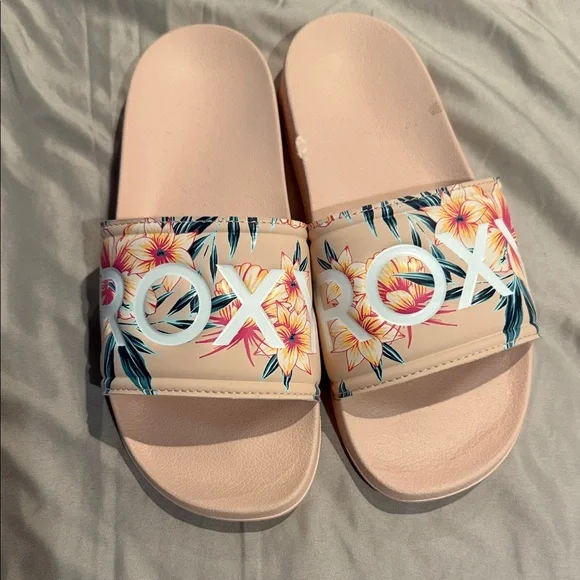 Roxy Tropical Floral Sandals - Cream and Pink - Picture 3 of 6